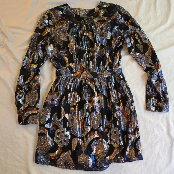 Ramy Brook sz 4 Shaina Lurex Silk Jacquard Mini Dress - Picture 11 of 12